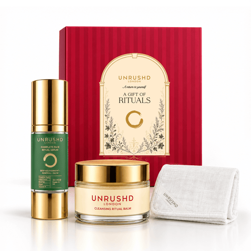 A Gift of Rituals - Limited Edition Holiday Gift Box (Cleansing Balm + Complete Serum, worth £76) - Unrushd London