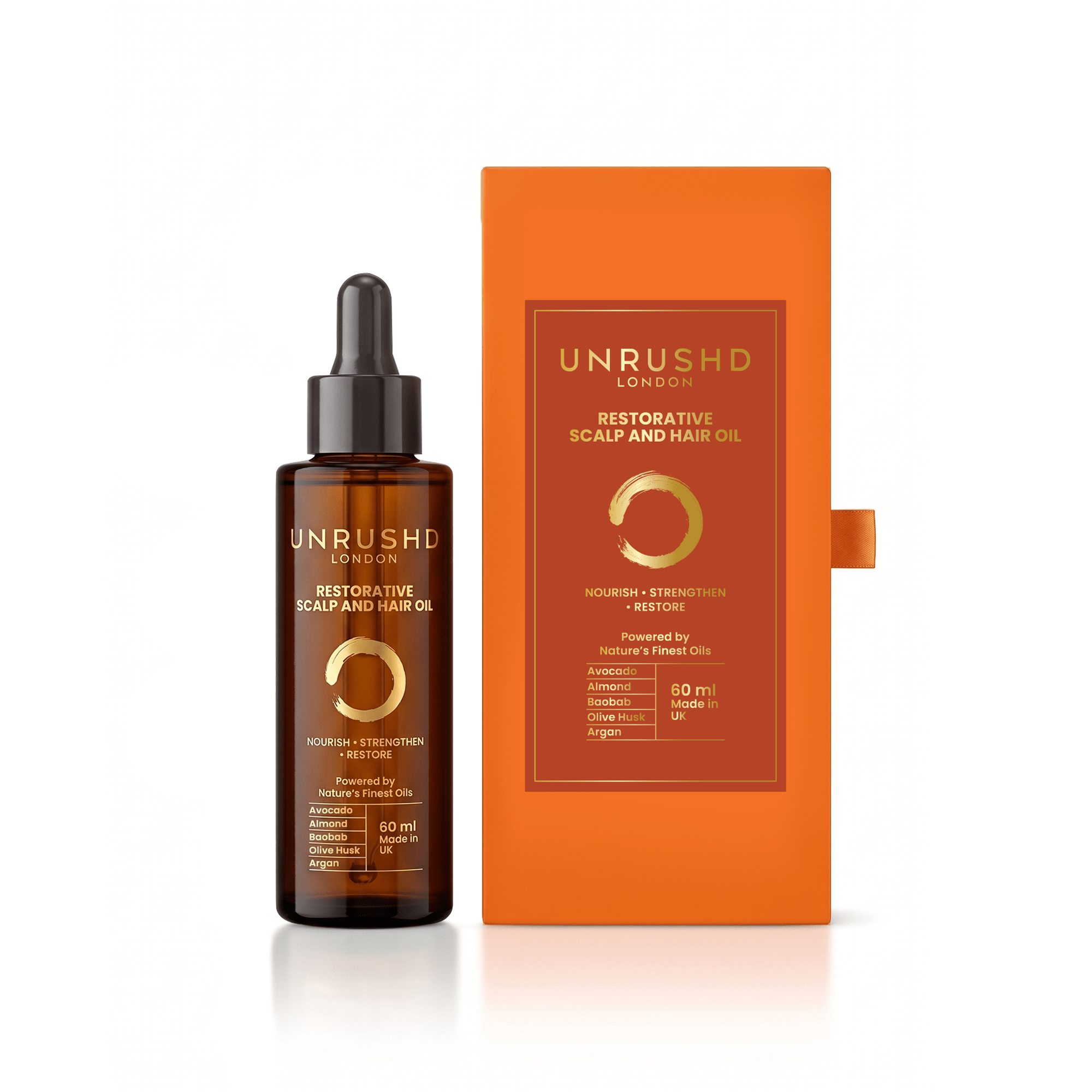Restorative Hair and Scalp oil - Hair fall reduction, Frizz control, Scalp nourishment, Hair regrowth - Unrushd London