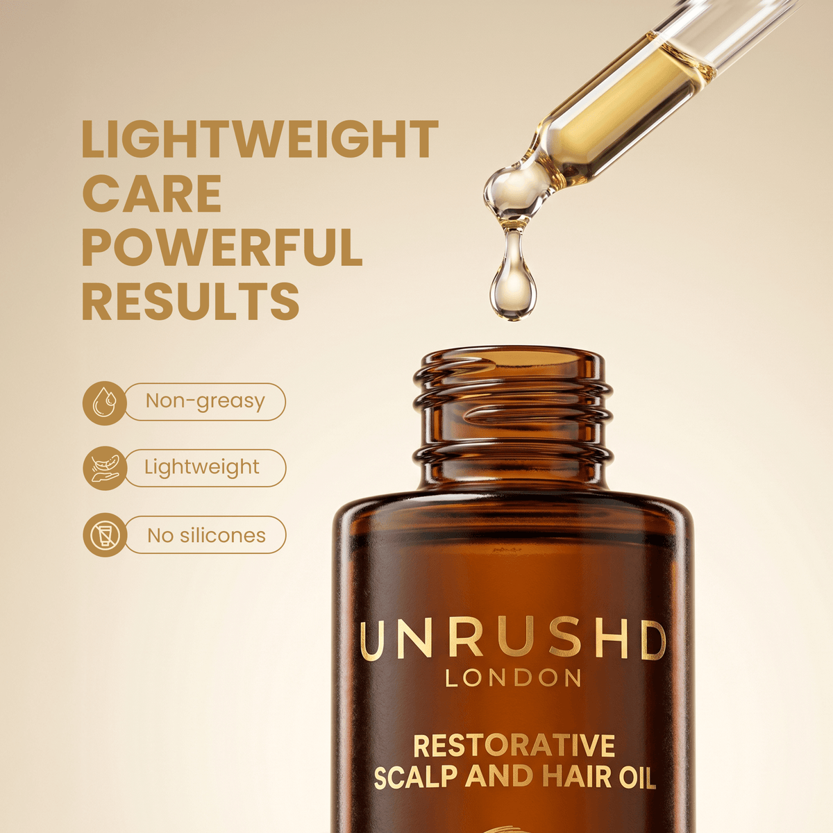 Restorative Hair and Scalp oil - Hair fall reduction, Frizz control, Scalp nourishment, Hair regrowth - Unrushd London