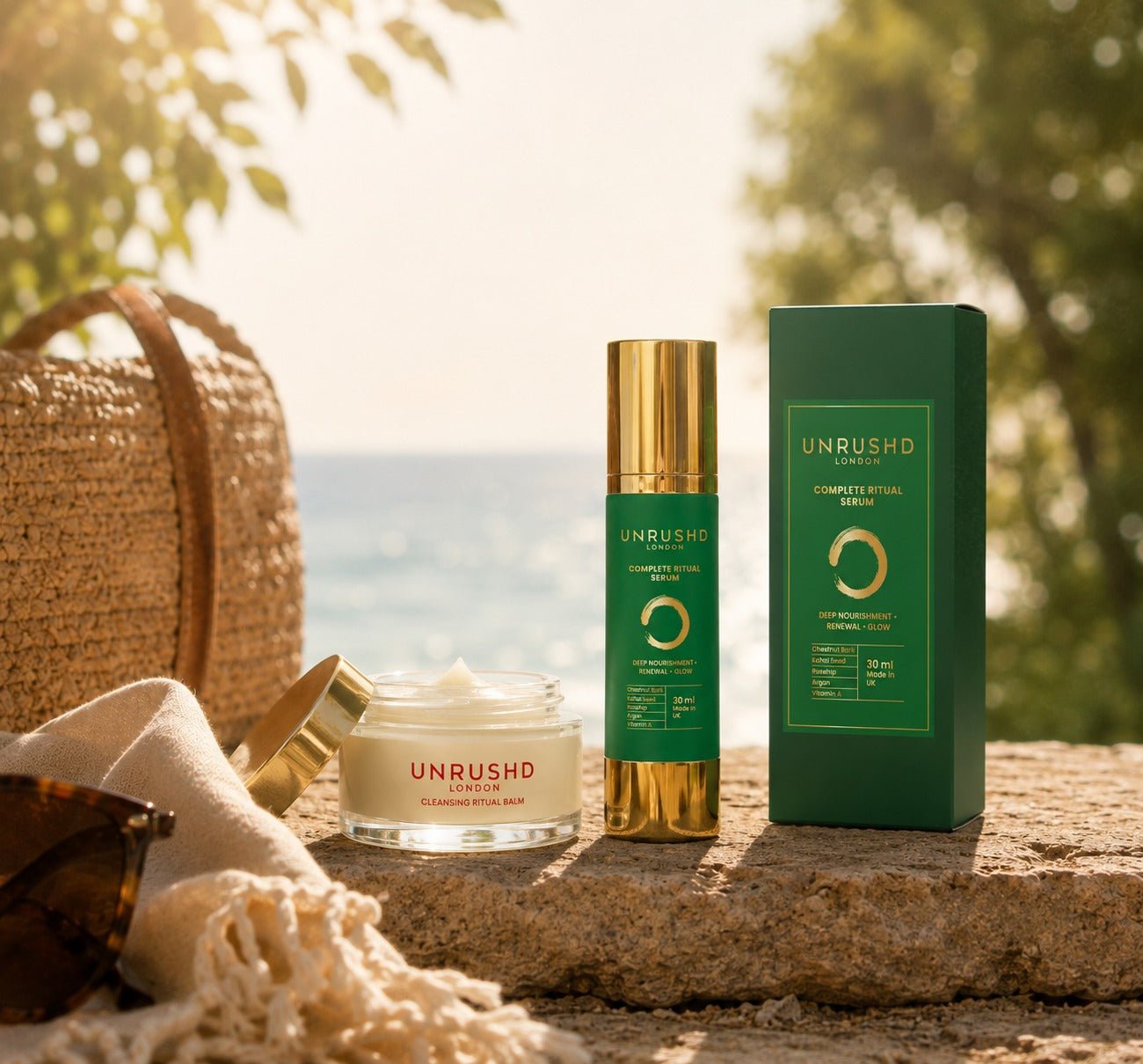 Travel Ritual Set - Cleansing Ritual Balm + Complete Ritual Serum (worth £76) - Unrushd London